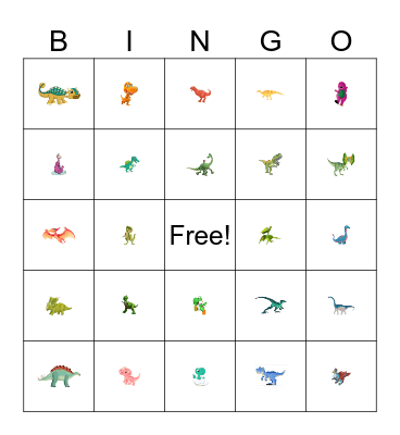 Dinosaur Bingo Card