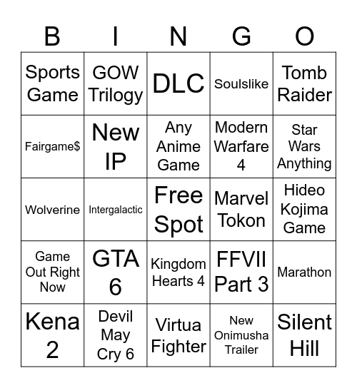 June State Of Play 2026 Bingo Card
