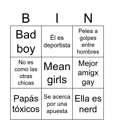 BINGO CRINGE 🎞️💋 Bingo Card