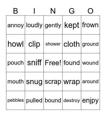 Out & About  Bingo Card