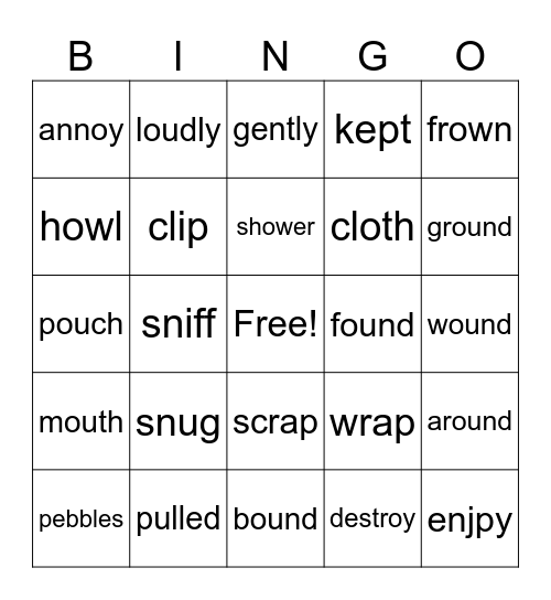 Out & About  Bingo Card