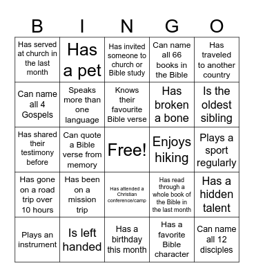 Find someone who... Bingo Card