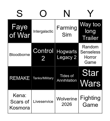 State of Play June 2026 Bingo Card