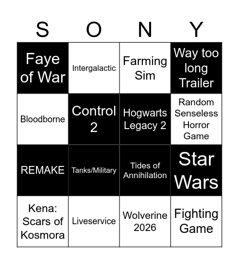 State of Play June 2026 Bingo Card