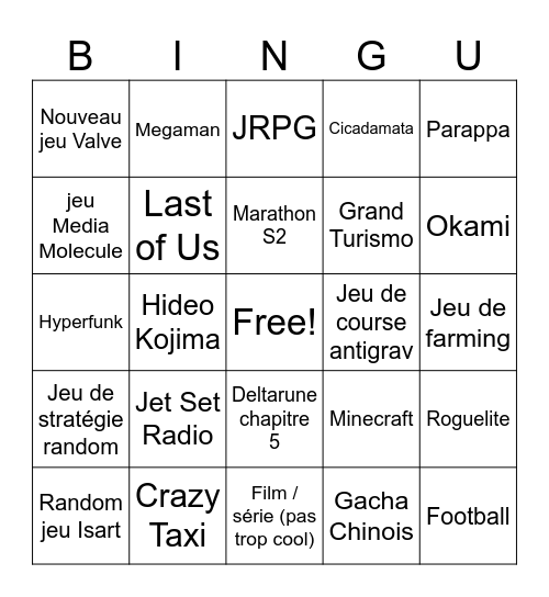 Summer Game Fest Bingo Card