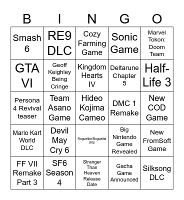 State of Play + SGF Bingo Card