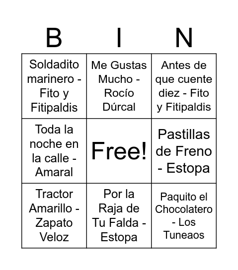 IRUESTE Bingo Card