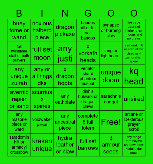 summer bingo Card