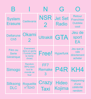 La fête des jeux de l'été Bingo Card