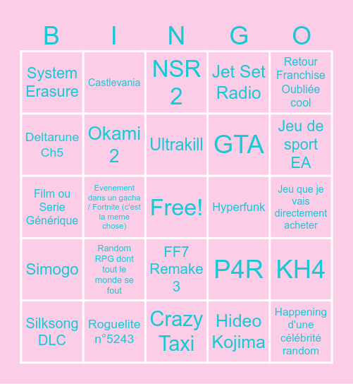 La fête des jeux de l'été Bingo Card