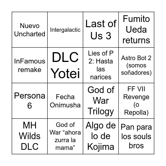 JUNIO JUGÓN Bingo Card