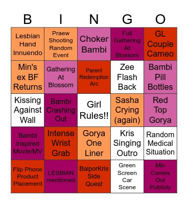 GIRL RULES Finale Bingo Card