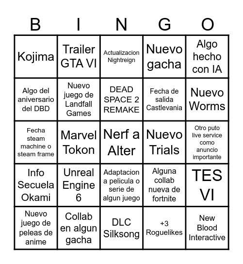 SGF 26 !! Bingo Card