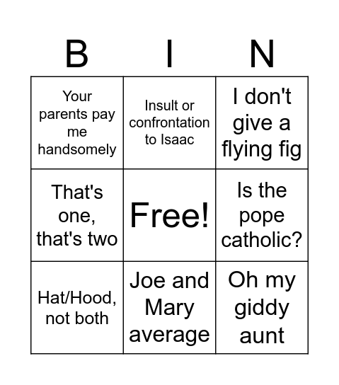 Ms. Huizing Bingo Card
