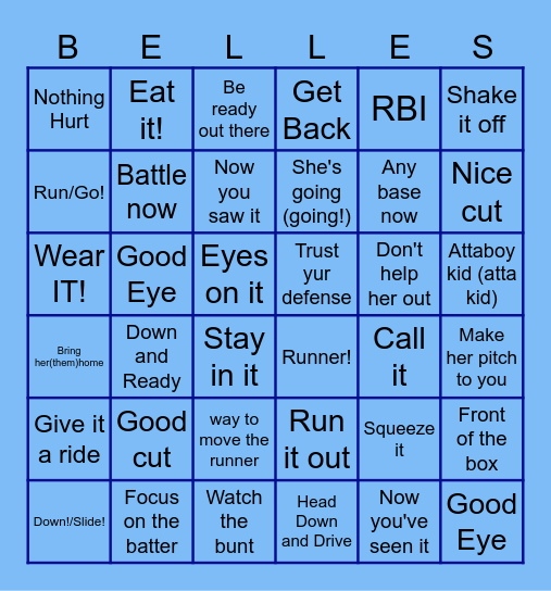 Belles Bingo Card