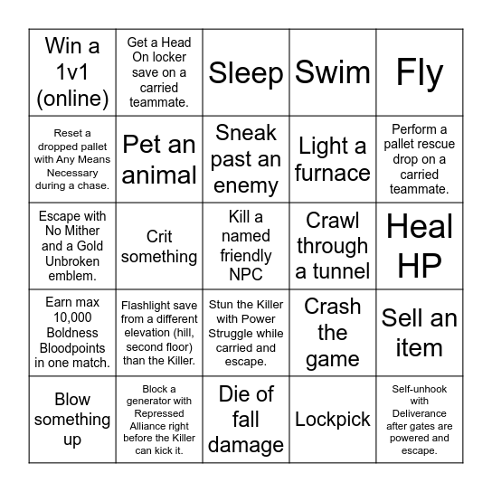 Any-Game Lockout Bingo Card