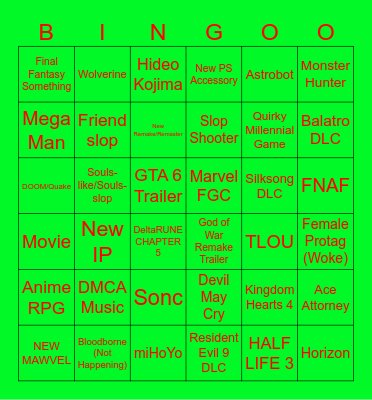 game presentations Bingo Card