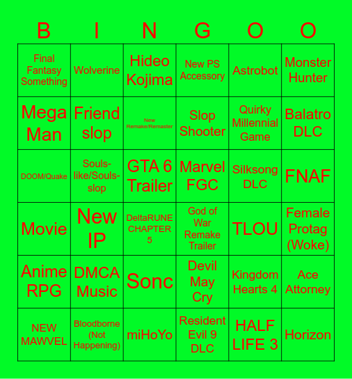 game presentations Bingo Card
