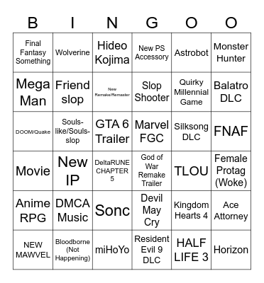 game presentations Bingo Card