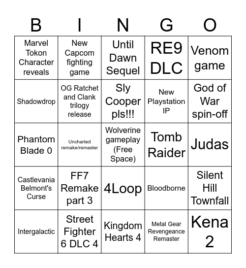 State of Play June 2026 Bingo Card
