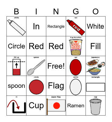 Ramen Bingo Card