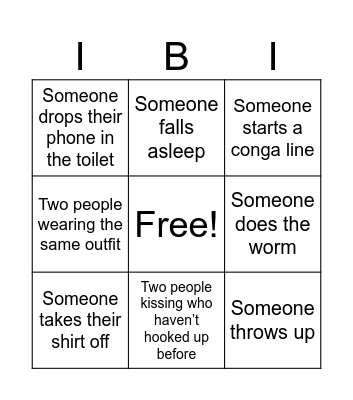 Grad Bingo Card
