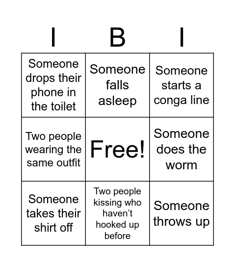 Grad Bingo Card