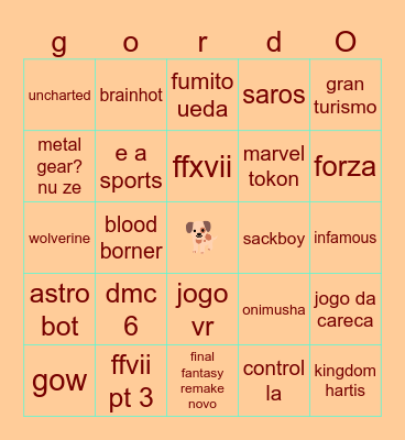 gordices Bingo Card