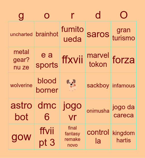 gordices Bingo Card