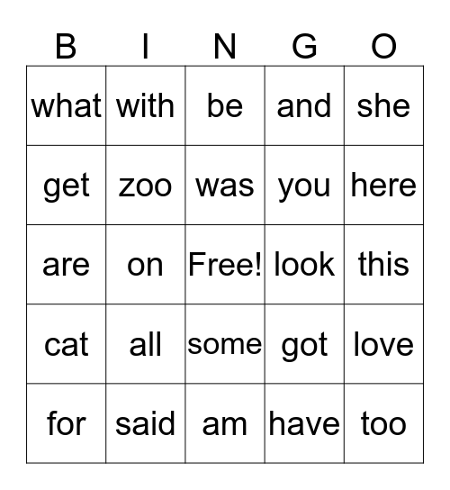 High Frequency Bingo 2 Bingo Card