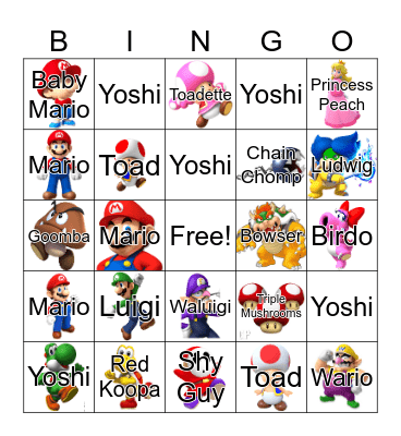 Mario Bingo Card