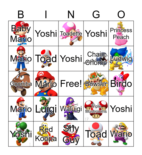 Mario Bingo Card