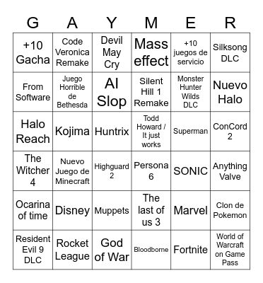 Summer Game Fest Bingo Card