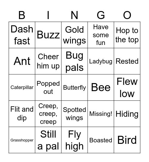 Creep Low, Fly High Bingo Card