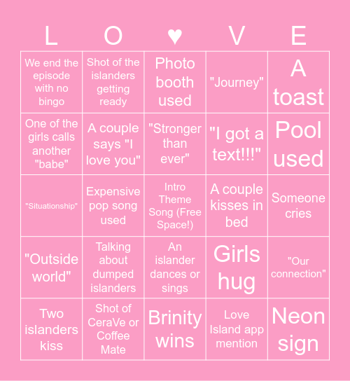 LIUSA Season 8 Bingo Card