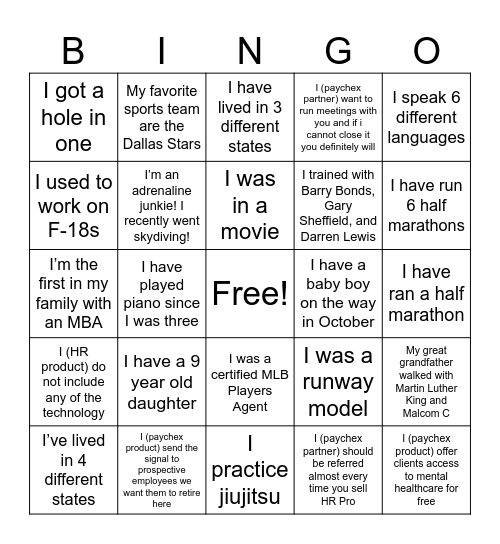 D35 Bingo Card