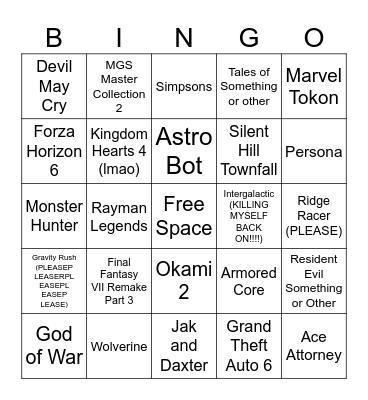 State of Play June '26 Bingo Card