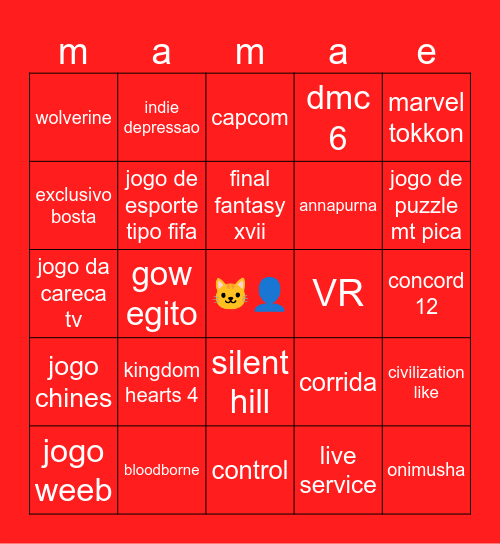 state of play Bingo Card