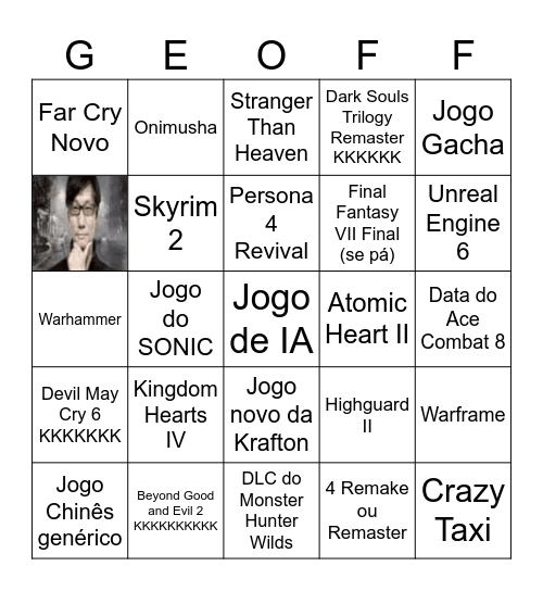 Summer Game Fodase Bingo Card