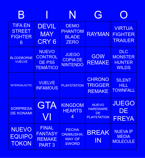 STATE OF PLAY Bingo Card