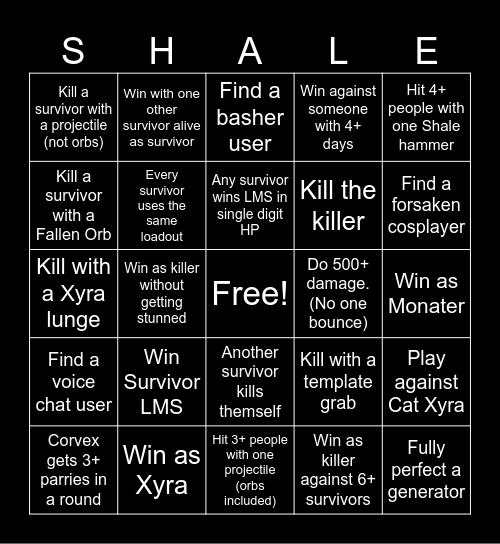 Game With Evil Bingo! Bingo Card