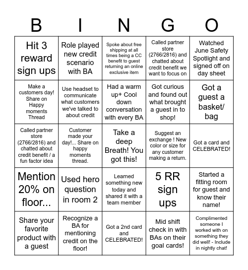 Lod Bingo Card