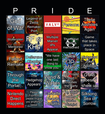 Not E3 - June 2026 Bingo Card