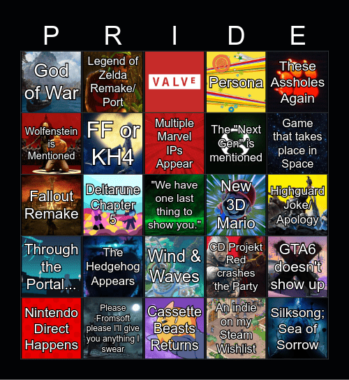 Not E3 - June 2026 Bingo Card