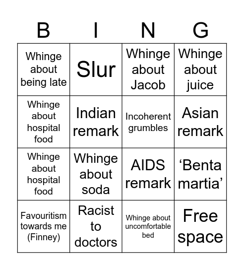 Visiting deda bingo Card