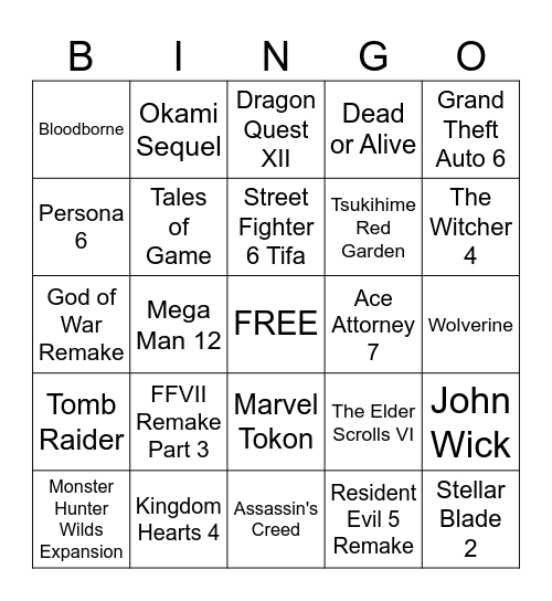 June 2, 2026 State of Play Bingo Card