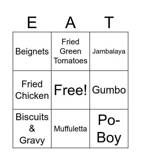 NOLA BINGO Card