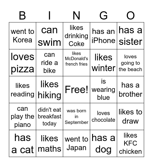 FIND SOMEONE WHO ... Bingo Card