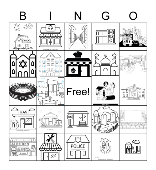 Around Town Bingo Card