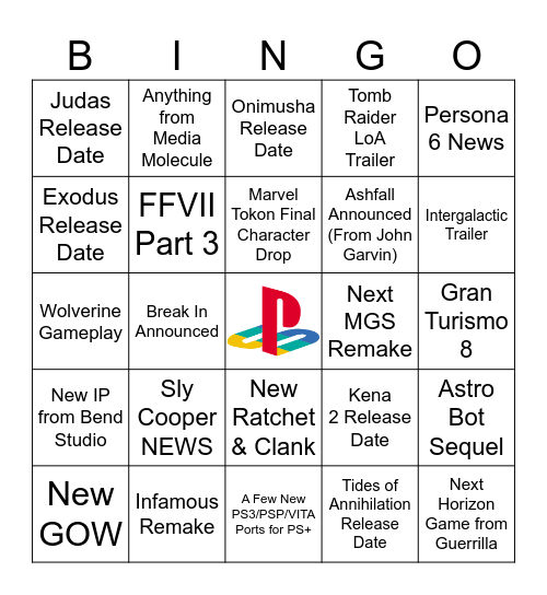 State of Plah Bingo Card